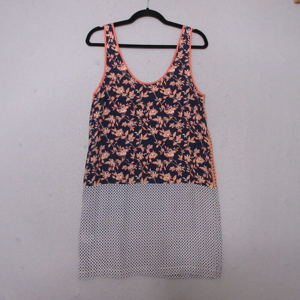 Joie Floral Silk Mix Print Boho Beach Scoop Neck Shift Dress
